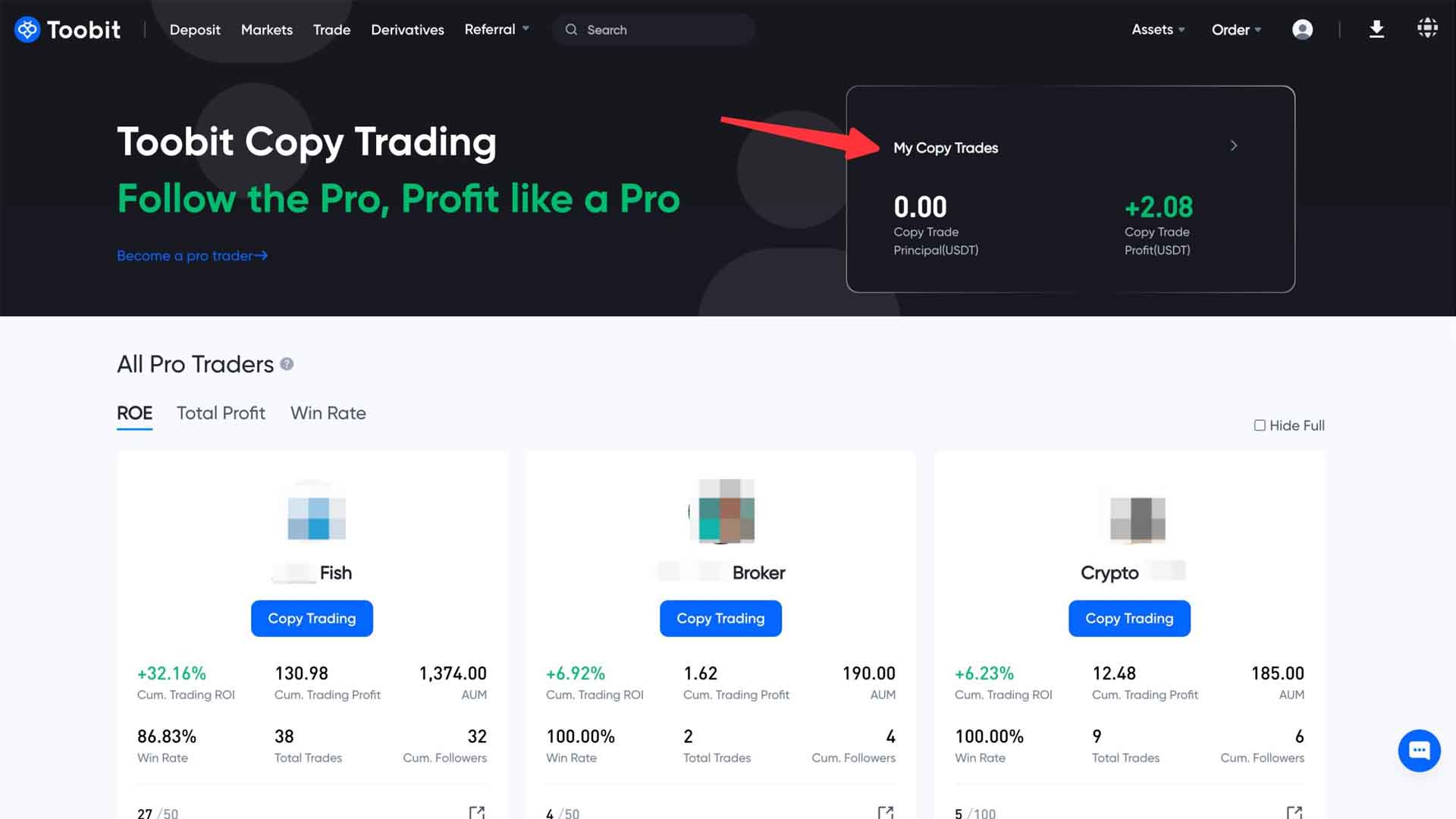 آموزش کپی تریدینگ صرافی توبیت