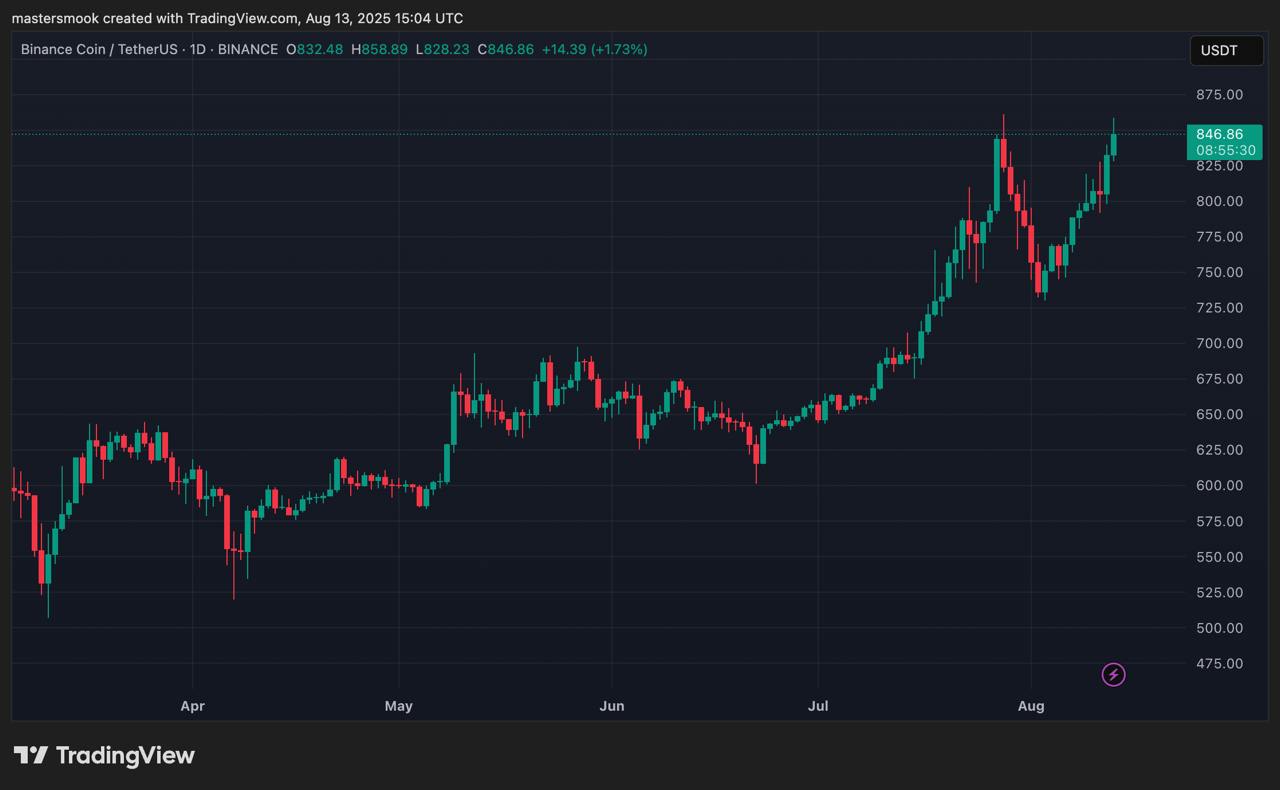 BNB trading chart