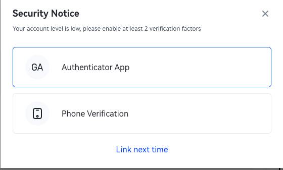 تنظیمات امنیتی صرافی Toobit