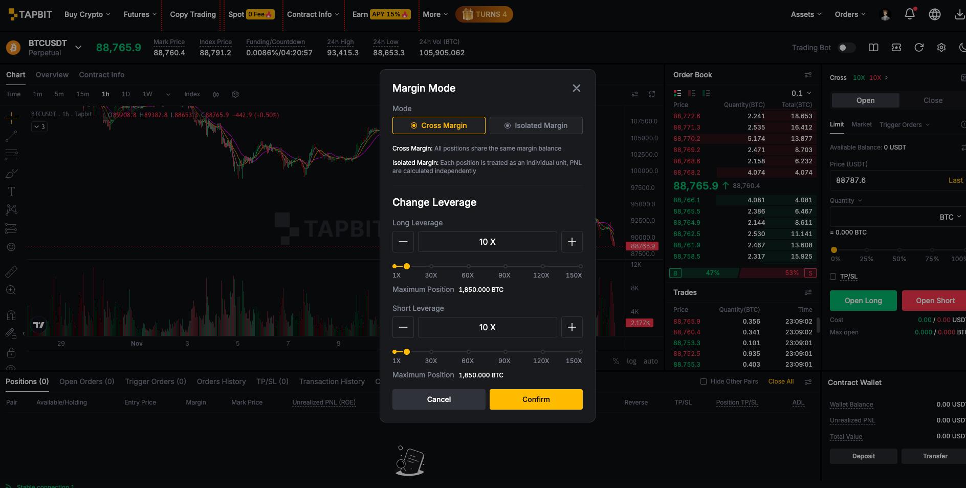 تنظیم اهرم در صرافی تاپ بیت